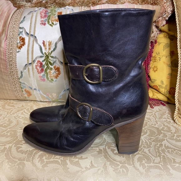 Fiorentini + Baker Brown Double Buckle Ankle Boots/Booties 39.5 main image 3